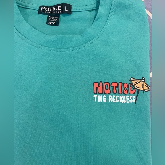 Notice Reckless Endless Summer men Long Sleeve Tee - green large crewneck - Picture 7 of 8